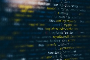 Computercodetaal op scherm