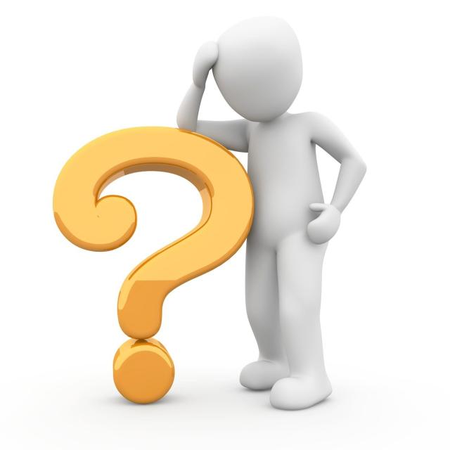 Getekend mannetje bij vraagteken