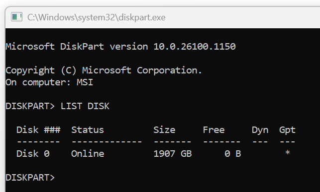 De Windows 11-tool weet te vertellen dat we met een GPT-SSD werken. Kijk maar!