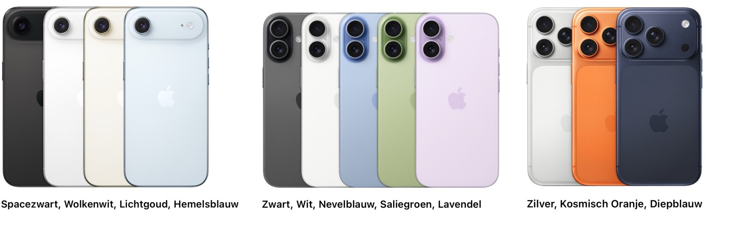 Kleuren van de toestellen