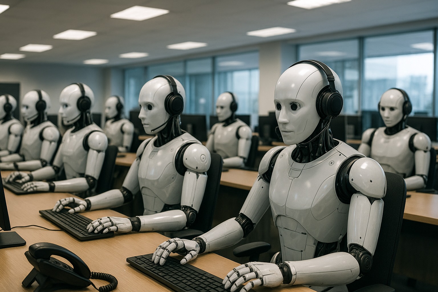 Robots op de afdeling telefonische klantenservice