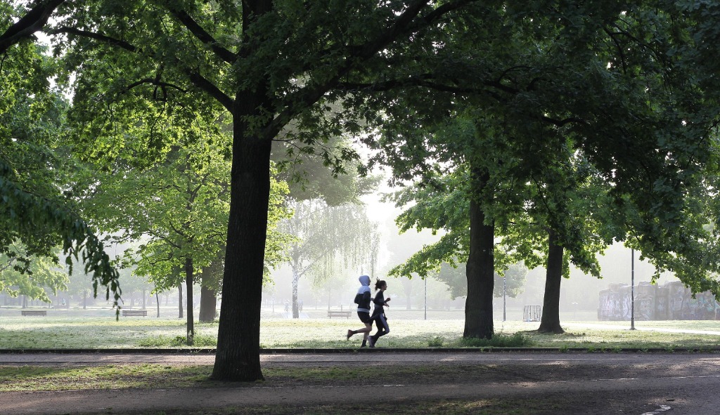 Joggende mensen in park