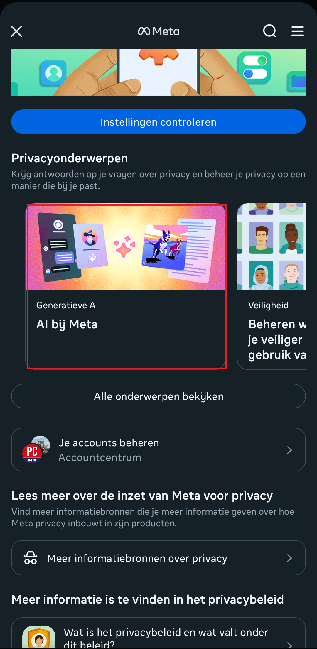 AI bij meta pcactive.nl