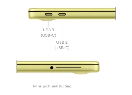 Apple MacBook Neo pcactive.nl usb c aansluitingen
