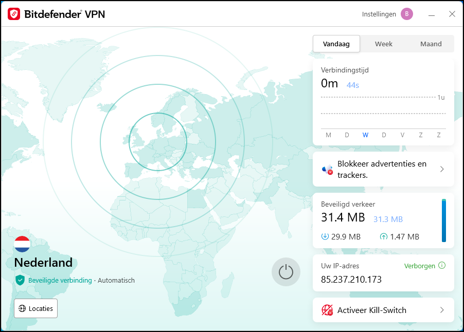 VPN functie virusscanner 2