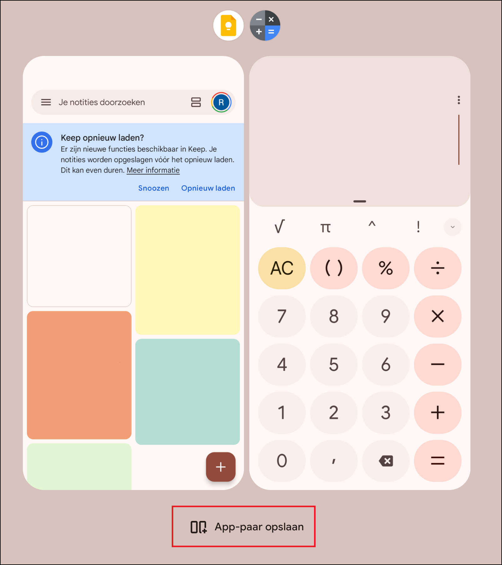 App paar opslaan Android 15 1