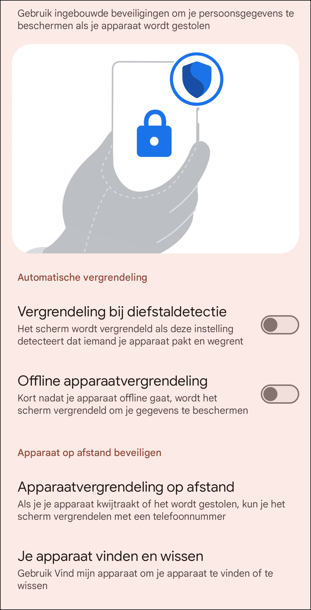 Diefstal beveiliging Android 15 2