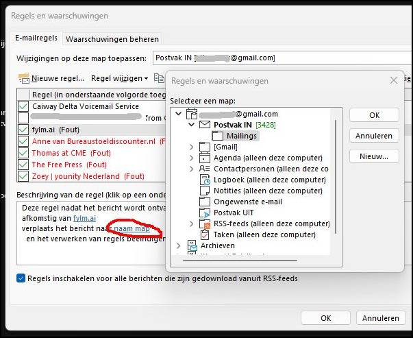 Mail opschonen via tweede account 2 2