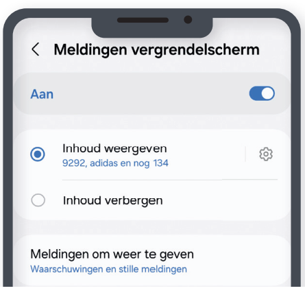 Meldingen vergrendelscherm