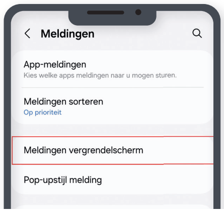 meldingen Samsung verbergen
