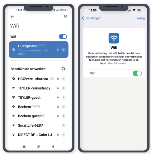Wifi open verbinding