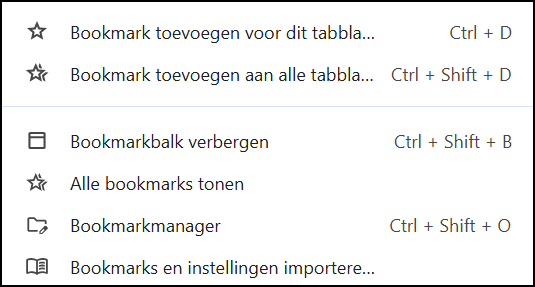 Schermafbeelding bookmarks