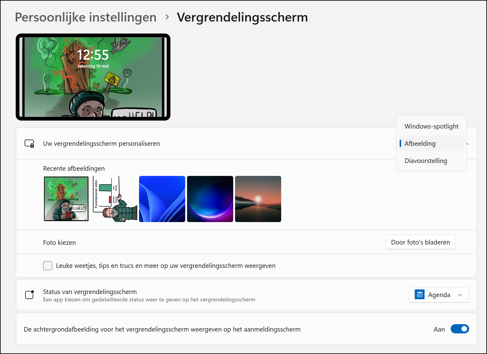Schermafbeelding vergrendelingsscherm