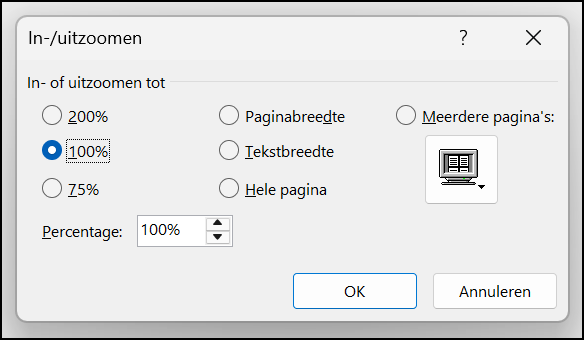 Zoomen in Microsoft Word