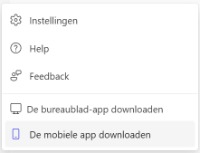 Menu waar je kunt downloaden
