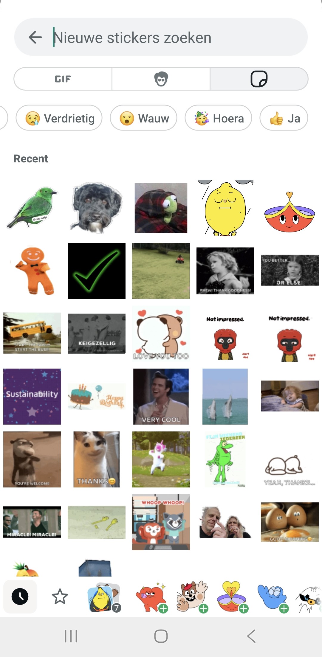 Nieuwe stickers zoeken