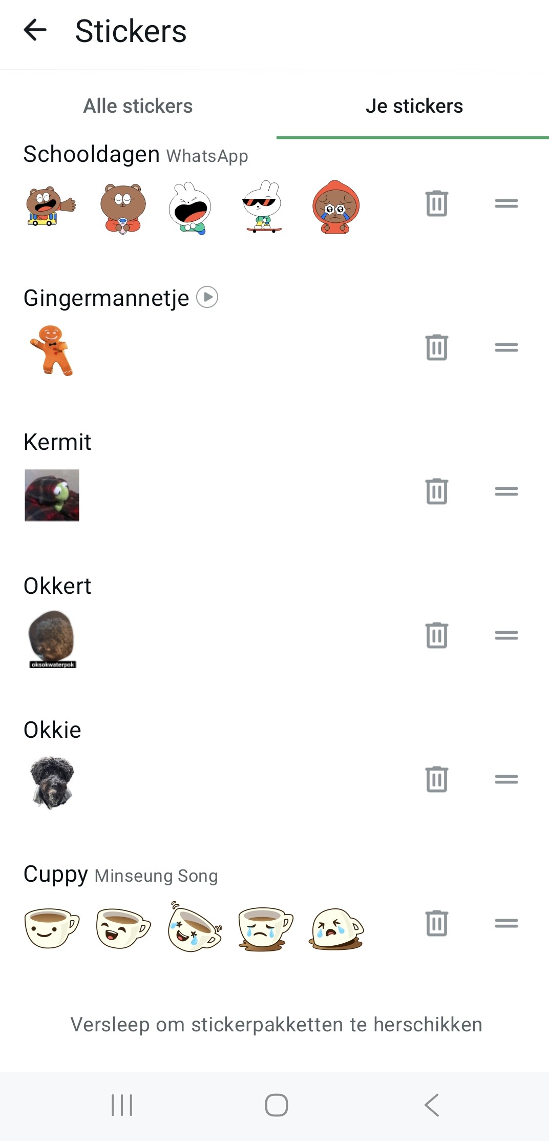 verslepen stickerpakket