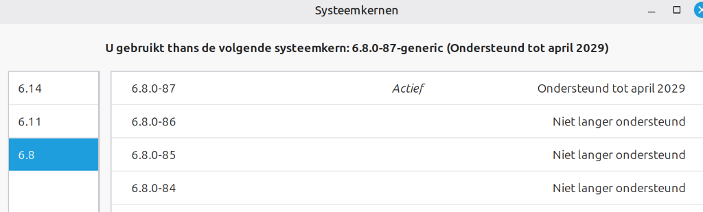 13 6.8 LTS kern is nu actief