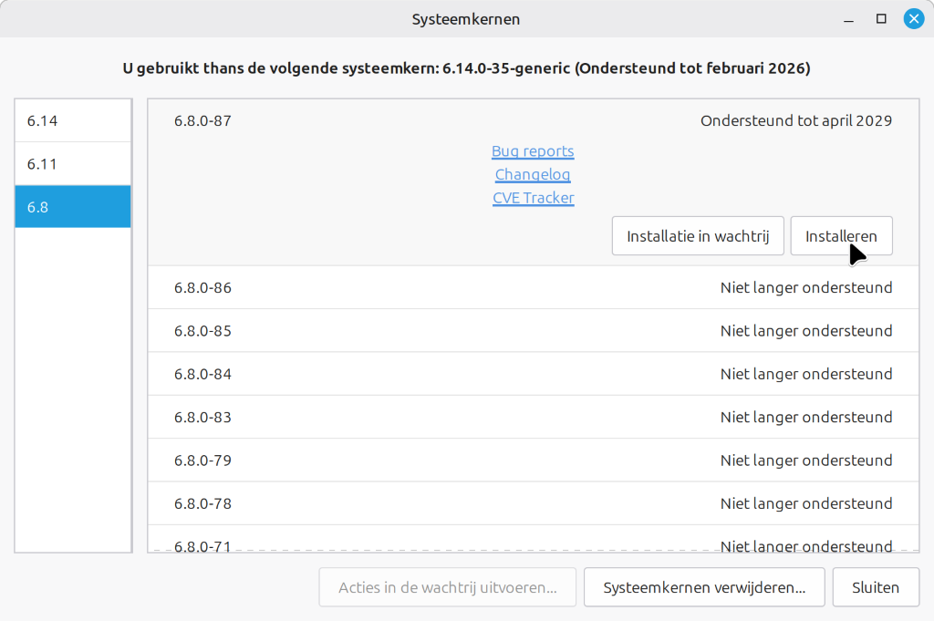 4 6.8 kern installeren