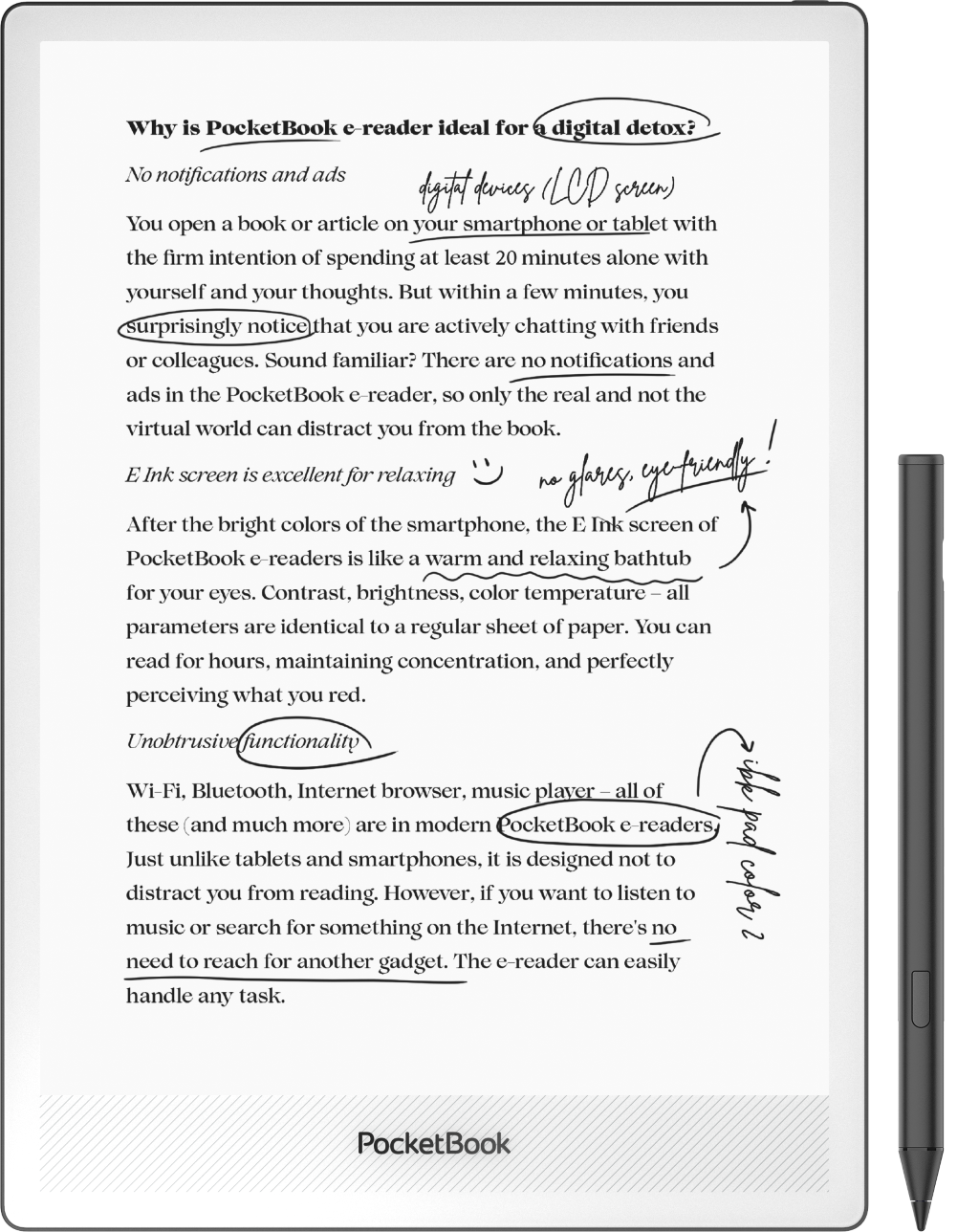 PocketBook InkPad One Matte Black 01 PocketBook Stylus 2 b