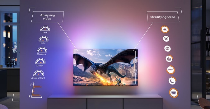 Phiips Ambilight TV AI Adaptive Intelligence