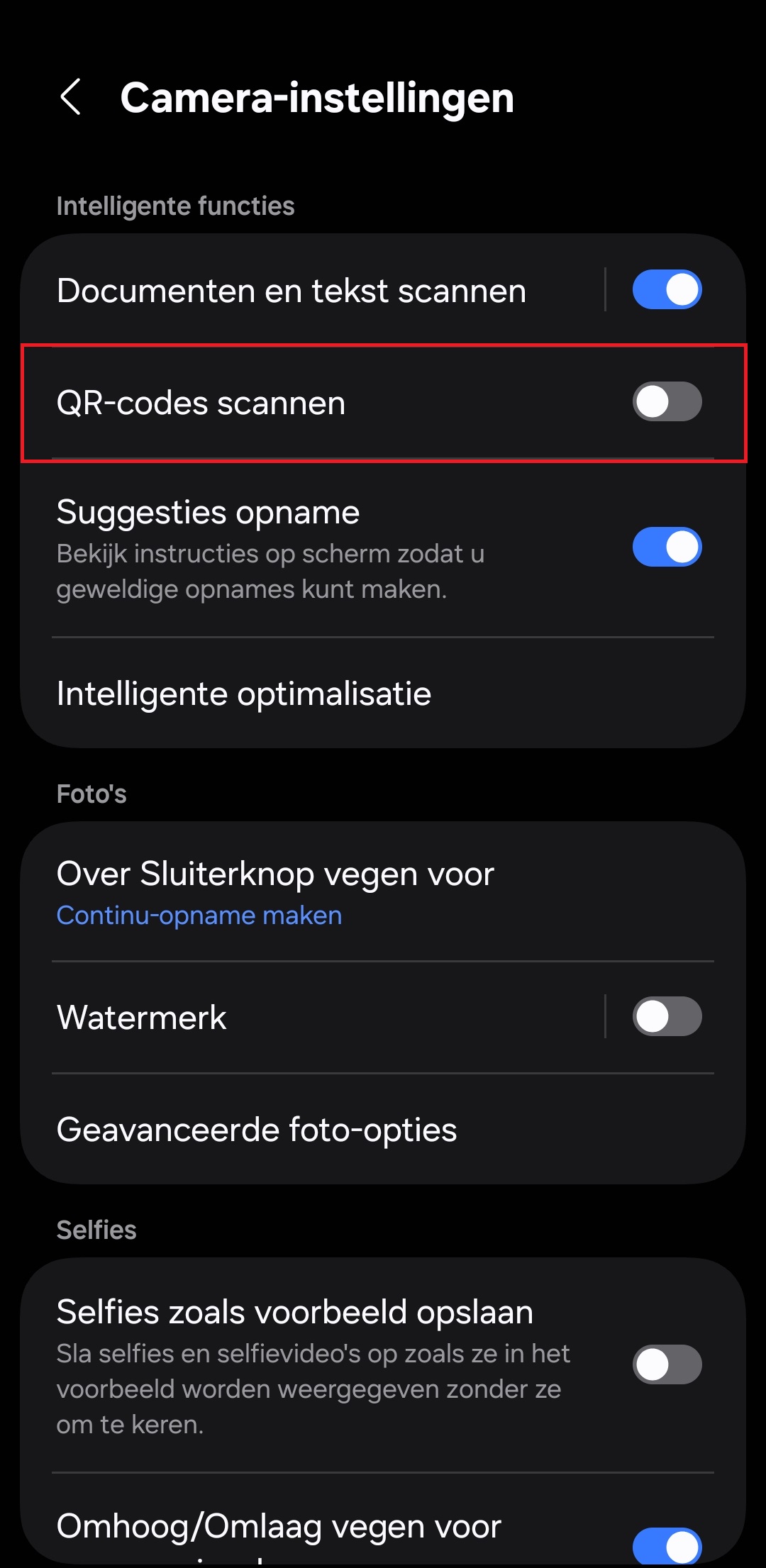 QR Codes scannen instellingen pcactive.nl