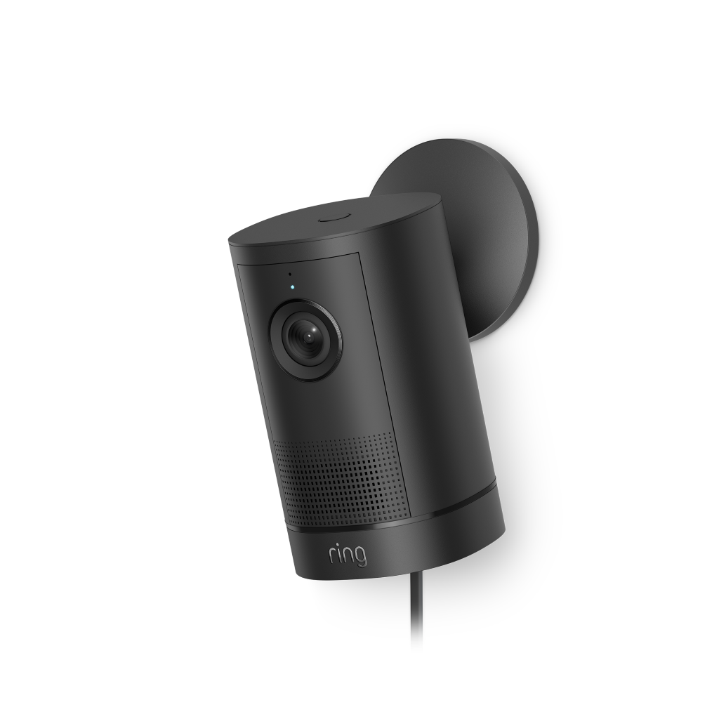 Ring Outdoor Cam 4K Plus Plug in Black PR Product Angle 2500x2500