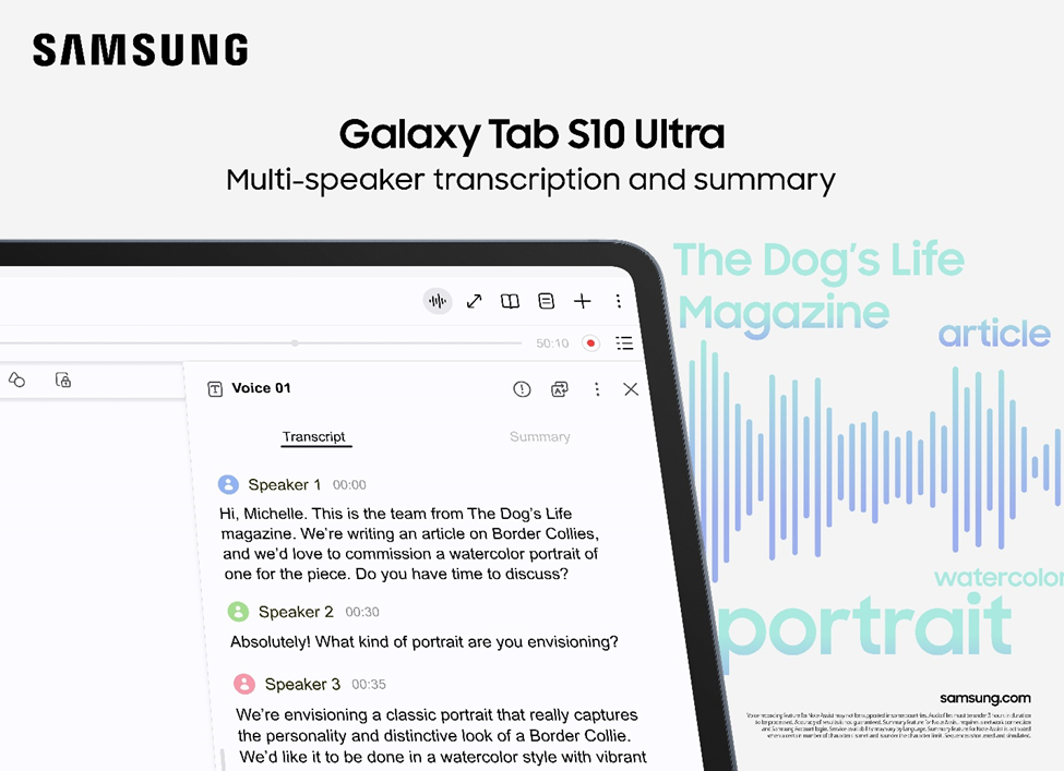 Samsung Galaxy Tab S10 Ultra transcriptie