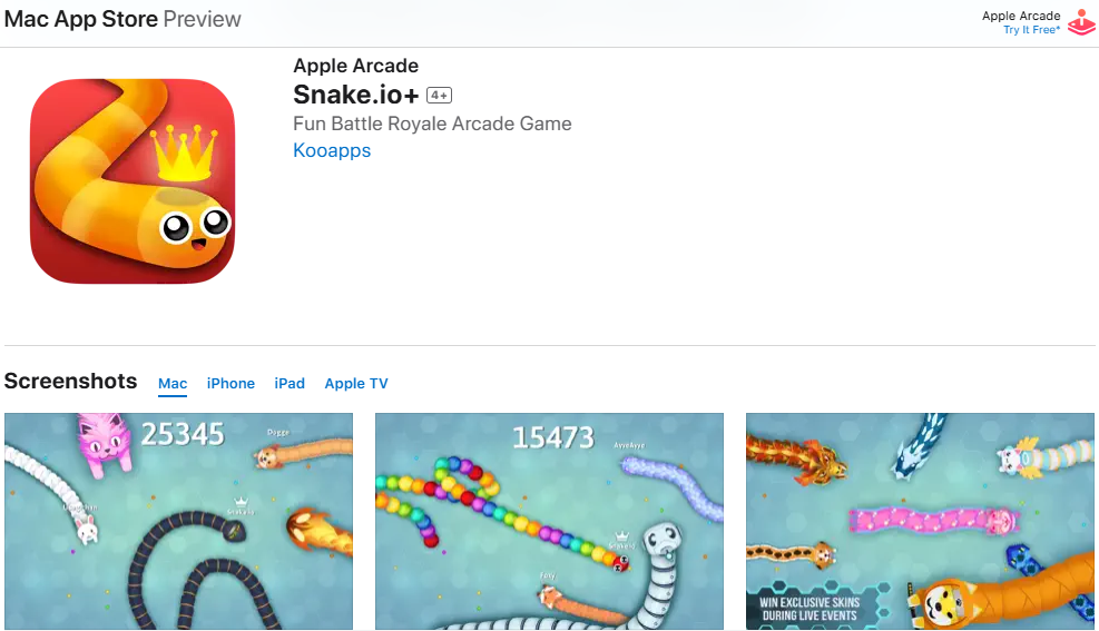 Snake.io Apple store