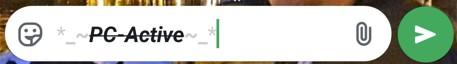 WhatsApp PC Active bold italic crossed out box