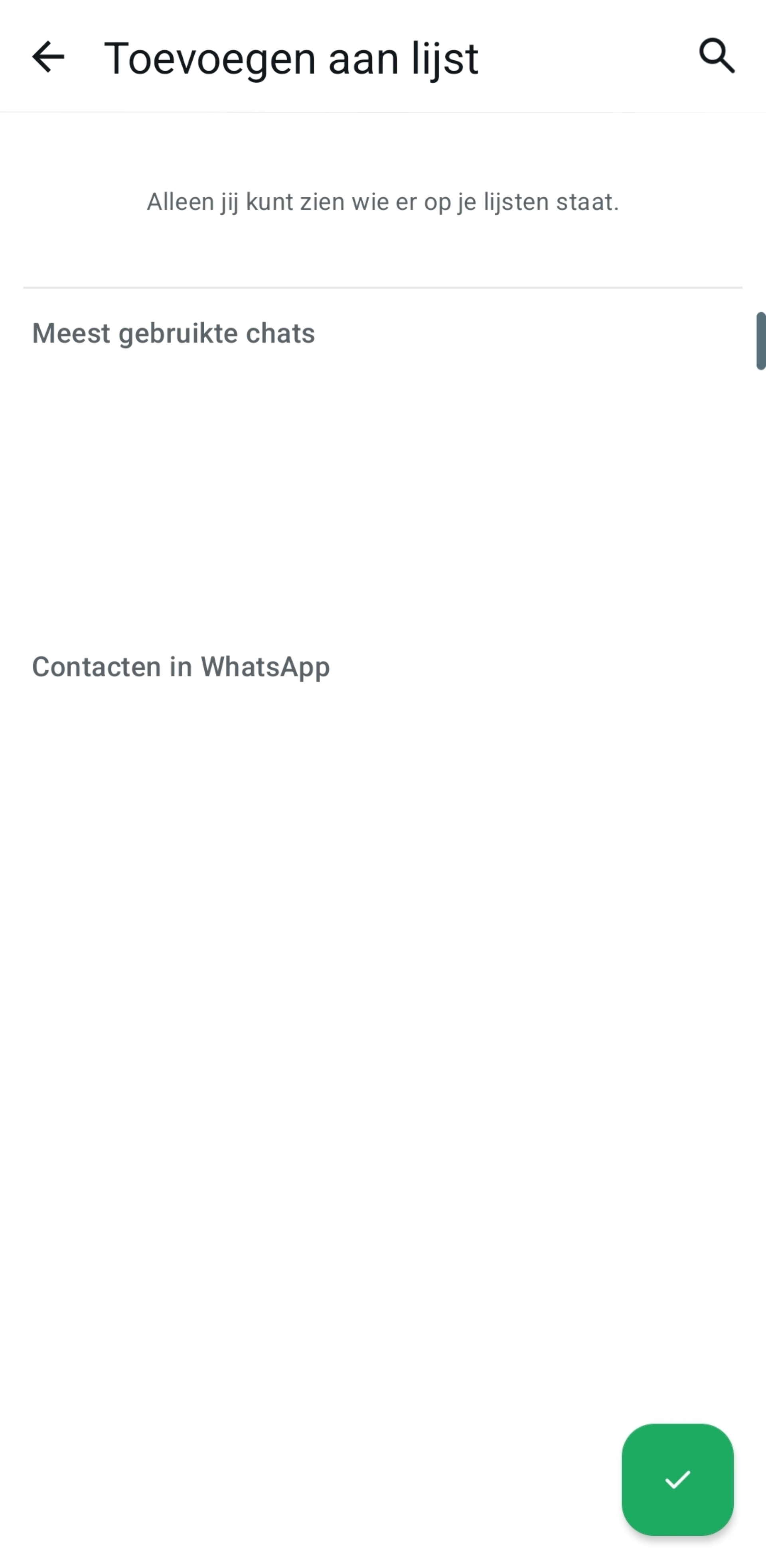 Create whatsapp filter list