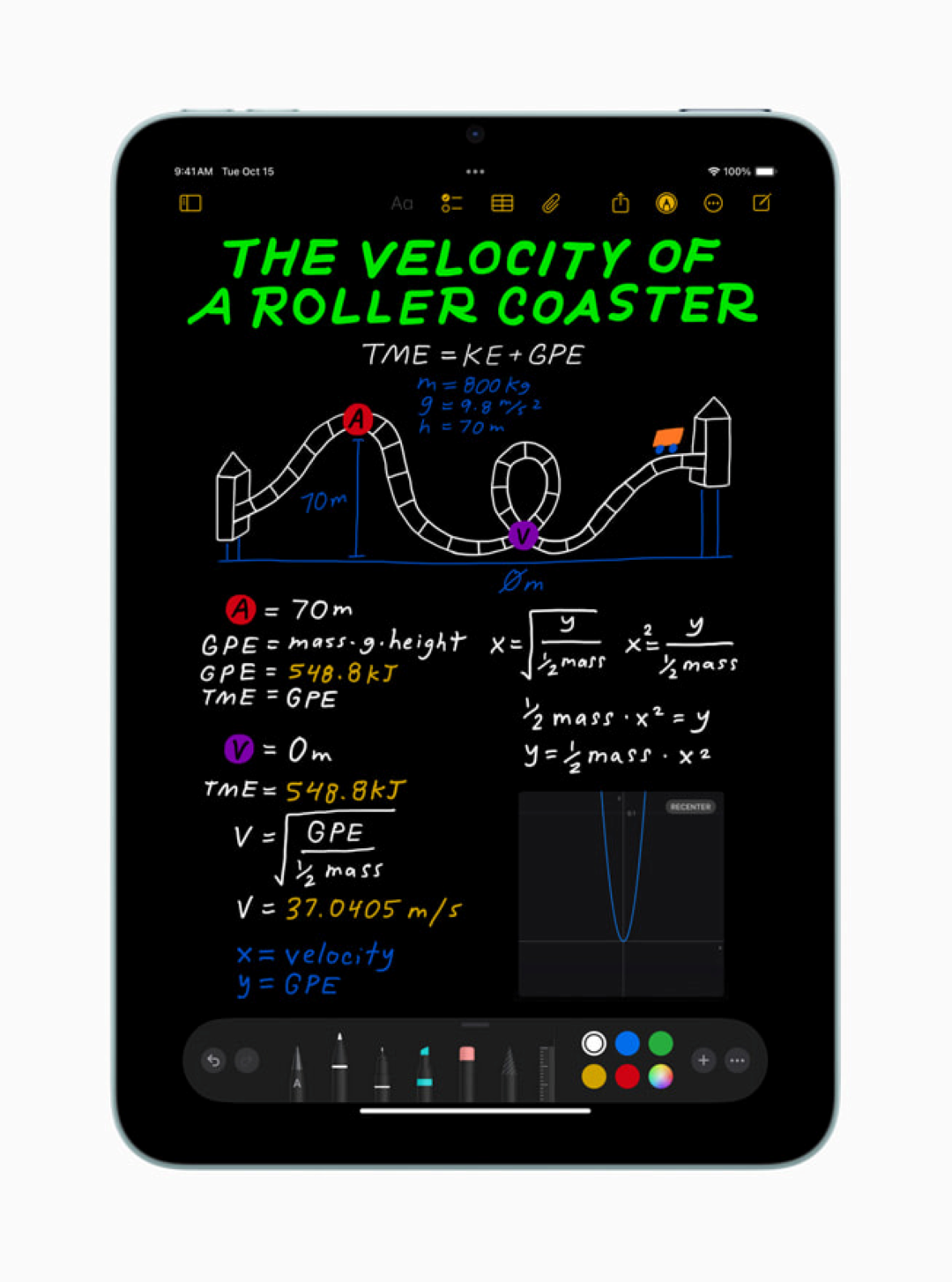 iPad mini Calculator in notes