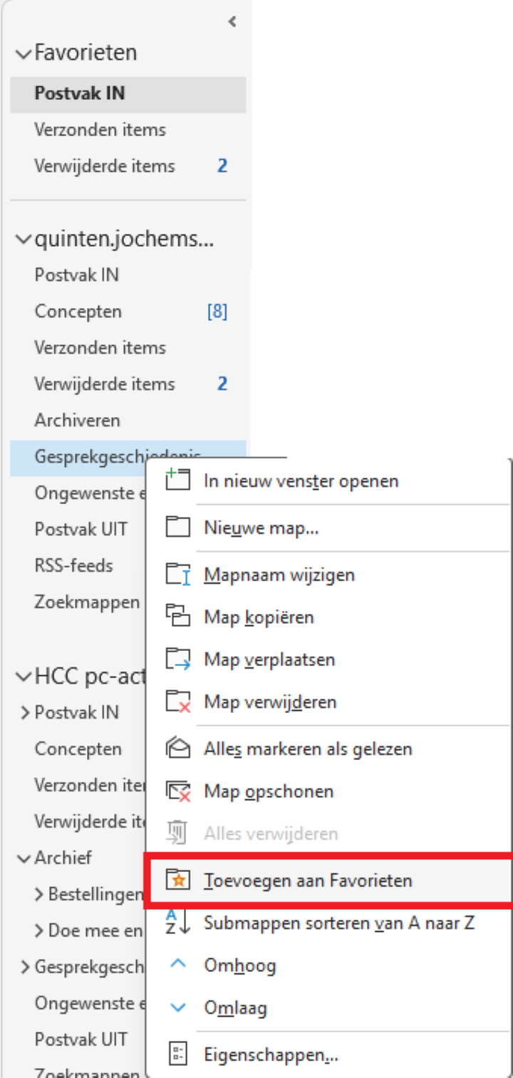 mappen pinnen aan favorieten pcactive.nl